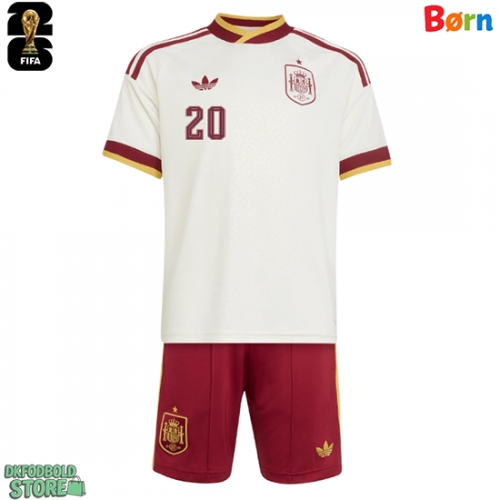 Spanien Pedri Gonzalez #20 Replika Babytøj Udebanesæt Børn VM 2026 Kortærmet (+ Korte bukser)